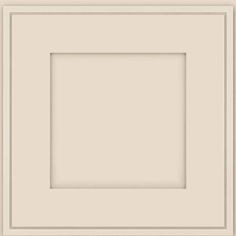 an empty white square frame on a wall with the bottom painted off in light beige