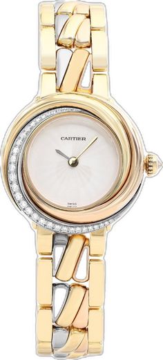 Cartier Yellow Gold Watch With Diamond Hour Markers, Cartier Yellow Gold Watches With Metal Dial, Designer Gold Wedding Watches, Designer Gold Watches For Wedding, Formal White Gold Diamond Watch With Rotating Bezel, Cartier Yellow Gold Diamond Watch Gift, Cartier Diamond Watch In Yellow Gold, Timeless Yellow Gold Diamond Watch With Rotating Bezel, Designer Cartier Watches For Anniversary