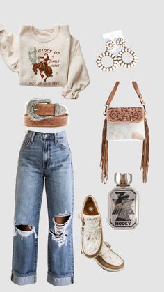 #westernoutfit #outfitinspoaesthetic Cute Cowgirl Outfits, Casual Country Outfits, Cowgirl Style Outfits, Southern Outfits, Country Style Outfits, Western Wear Outfits, Cute Country Outfits, Looks Country, Rodeo Outfits