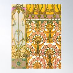 High-quality posters to hang in dorms, bedrooms or offices. Multiple sizes are available. Printed on 185gsm semi gloss poster paper. Additional sizes are available. Brighten up your day or someone else's with this Art Nouveau ALPHONSE MUCHA Floral Pattern. Art Nouveau Floral Pattern, Pattern Poster, Art Nouveau Floral, Alphonse Mucha, Wall Papers, Quality Posters, Sale Poster, Buy Art, Art Nouveau