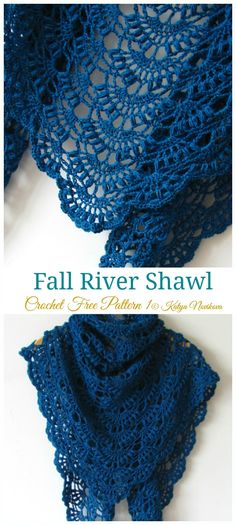 an image of a blue shawl with the words fall river shawl on it