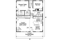 the floor plan for a small house with two bedroom and an attached garage area,