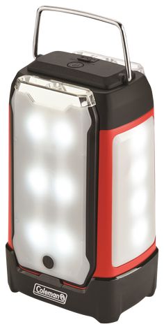 a red and black lantern with lights on it