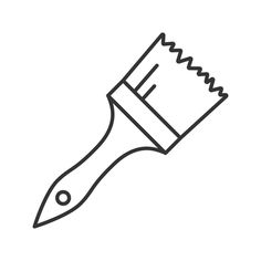 a black and white drawing of a paint brush