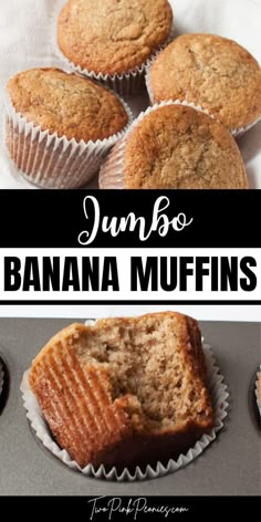 These Jumbo Banana Muffins are a delicious, bakery style muffin. They are SO easy to make and smell amazing while they bake! They are a lot like the muffins you would get at a bakery or coffee house. Texas Size Banana Muffins, Big Breakfast Muffins, Jumbo Bakery Style Banana Muffins, Banana Muffins Jumbo, Jumbo Banana Muffins Recipes, Jumbo Muffin Recipes Breakfast, Jumbo Muffins Recipes Easy, Large Banana Muffins, Bakery Style Muffins Jumbo