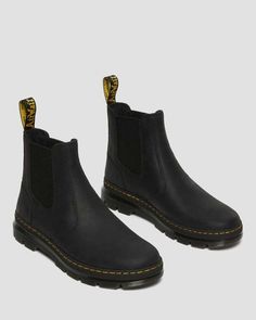 Embury Leather Casual Chelsea Boots | Dr. Martens Chelsea Boots Dr Martens, Bday Wishlist, Black Dr Martens, Rugged Leather, Chelsea Boots Men, Black Chelsea Boots, Chelsea Boot, Dr. Martens Boots, Shoe Game