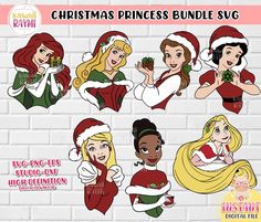 christmas princess bundle svg files