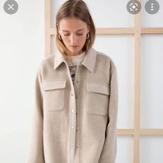 Nwt-Stockholm Atelier Wool Blend Oversized Workwear Shirt, Size 8, Orig $150, Cream Fall Jacket Trends, Plaid Cape Coat, Wool Shacket, Alpaca Coat, Plaid Capes, French Cuff Dress Shirts, Gingham Jacket, Burgundy Jacket, Faux Shearling Coat