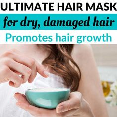 This DIY hair mask for dry hair is an extremely effective remedy for nourishing dry hair from brittle to strong and fabulous. Ultimate Hair Mask, Natural Beauty Face, Diy Natural Beauty Recipes, Hair Growth Home Remedies, Natural Hair Remedies, Diy Hair Mask For Dry Hair, Thick Hair Remedies, Diy Hair Masks, Natural Beauty Remedies