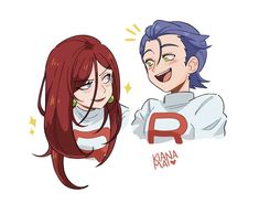 two people with red hair and green eyes, one is looking at the other's face