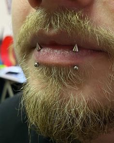 a man with three piercings on his nose