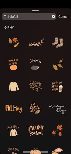 Fall Autumn Stickers to use GIFs cute stickers for Instagram Instagram Cute Stickers, Cute Stickers For Instagram, Hastag Instagram, Stickers For Instagram, Gifs Aesthetic, Gifs Cute, Instagram Story App, Fall Instagram, Instagram Captions For Selfies