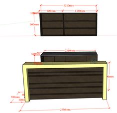 an image of the measurements for a dresser