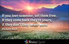 the quote if you love someone, set them free if they come back they're yours if they don't they never were