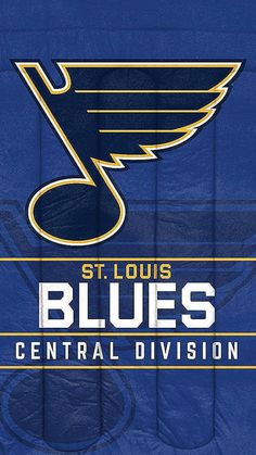 the st louis blues logo on a blue background