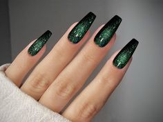 Green Christmas Nails, Emerald Nails, Polished Nails, Deep Emerald Green, Dark Green Nails, Everyday Glam, Chrome Nails Designs, Purple Nail Designs, Alcohol Wipes