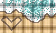 a cross stitch pattern with waves coming in from the ocean