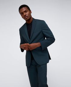 WHAT’S IN IT FOR YOU? Fully lined Jacket: notched lapel, higher armhole placement with stretch, single-breasted with matching shell-look buttons, double vented, side flap pockets Pants: concealed zip with hook-and-eye closure, flat-front style, side slant pockets Dry clean only Poly/rayon/spandex blend Imported | Kenneth Cole | The Ready Flex Slim Fit Nested Suit in DARK GREEN, Size: 38/R Studded Shoes, Cashmere Outfits, Perfect White Tee, Pockets Pants, Studs Men, Wedge Sneakers, Short Suit, Pocket Pants, Kenneth Cole