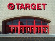 a target store with red doors and windows