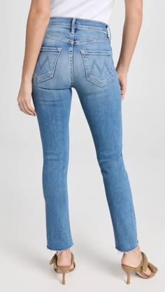 MOTHER Mid Rise Dazzler Ankle Fray Jeans | Shopbop Frayed Jeans, Mid Rise, New Arrivals, Slim Fit, My Style, Wardrobe, Free Shipping