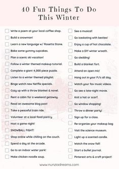 a list with the words 10 fun things to do this winter