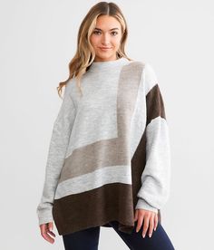 Red By BKE Geo Oversized Sweater - Grey XS/S, Women's Grey Shop more: So Soft Heathered mock neck open weave sweater Bust measures 52 on size XS/S Body length 26 on size XS/S. 68% Acrylic 29% Polyester 3% Spandex. Machine wash cold. Use only non-chlorine bleach if needed. Lay flat to dry. Warm iron.. Measurements: Bust -Fullest part of bust with arms at sides. Waist -Circumference of natural waist: above belly button below rib cage. Hips -Standing with feet together fullest part of hips. WOMEN'S Oversized Textured Knit High Neck Sweater, Open Weave Sweater, Oversized Sweater Women, Sweater For Women, Open Weave, Women's Sweaters, Rib Cage, Oversized Sweater, Belly Button