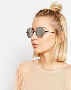 Asos Hexagon Detail Round Fine Metal Sunglasses: Short Bobs, Top Bun, Hairstyles 2024, Let Your Hair Down, Search And Find, Short Blonde Hair, Good Hair Day, Metal Sunglasses, Hair Envy