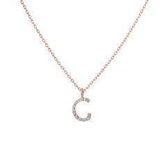 Mini Letter Charm Pendant with White Diamonds 14K – AUrate New York