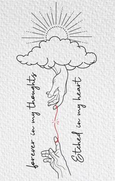 a drawing of a hand reaching out to a cloud with the words happy mother's day written on it