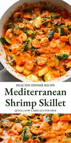 healthy dinner recipe mediterranean shrimp skillet