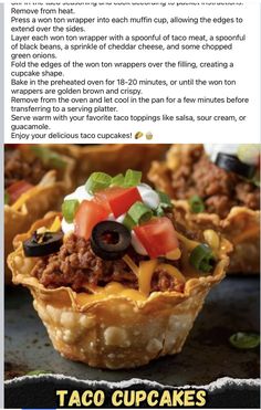 taco cupcakes recipe is featured in this ad