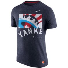 Men's New York Yankees Nike Heathered Navy Cooperstown Collection Logo Tri-Blend T-Shirt Nike Pre-shrunk T-shirt For Baseball Season, Nike T-shirt For Baseball Season, Nike Cotton T-shirt For Baseball Season, Nike Baseball Season Fan Merchandise T-shirt, Nike Short Sleeve T-shirt For Baseball Season, Nike T-shirt For Baseball Season Fan Merchandise, Nike Graphic Print T-shirt For Game Day, Nike Team Spirit Graphic T-shirt, Nike Collegiate Graphic T-shirt