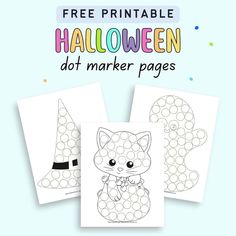 free printable halloween dot marker pages for kids to color and practice their handwriting skills