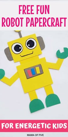 Toddler Robot Craft, Crafts Recycled Materials, Fun Crafts For Preschoolers, Robot Papercraft, Robot Classroom, Paper Robot