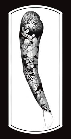 an arm with flowers and leaves on it