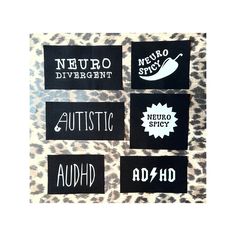 Neurodivergent Punk Patches - Autism Punk Patches - Neurospicy Patch - ADHD AuDHD Punk Rock Buttons - Autistic Punk Mental Health Badges Ready to be sewn onto your jackets, pants, or whatever! These punk patches are made with vinyl on black duck canvas.   In traditional punk style, each patch varies in size and may contain frayed and/or unevenly cut edges.   Choose the style and quantity that you would like. Patch sizes and shapes vary depending on the design chosen. Patch Jacket Punk, Punk Ideas, Unrealistic Wishlist, Black Duck