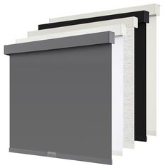 two different shades of grey and white are shown in front of the same color window