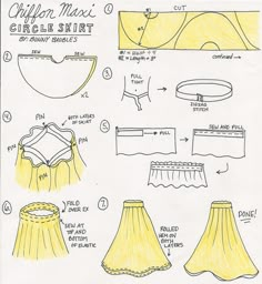 the instructions for how to make a skirt