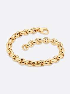 18k Yellow gold rolo link bracelet top view Luxury Gifts For Women, Gold Link Bracelet, Mini Hoop Earrings, Gold Bracelet Chain, Gold Hands, Rolo Chain, Luxury Gifts, Earring Gifts, Link Bracelets