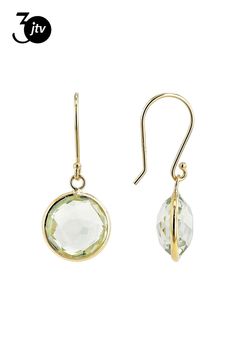 8.00ctw Round Prasiolite 14k Yellow Gold Dangle Earrings. Measures Approximately 0.39"L x 0.39"W. Fishhook Backings. Gold Dangle Earrings, Gold Earrings Dangle, Fish Hook, Dangle Earrings, Yellow Gold, Yellow, Green, Gold