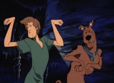 lady and the tramp dancing together in front of a cave with an evil dog