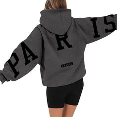 Printed Paris Hoodie for WomenStay stylish and comfortable all year round with our printed Paris hoodie. This paris hoodie. designed for women aged 18-24. is perfect for any season. Made from high-quality polyester. it offers a slight stretch for a comfortable fit. The casual style and loose fit make it an ideal choice for everyday wear. Featuring a hooded collar. full sleeves. and a regular clothing length. this paris hoodie is both functional and fashionable. With its printed pattern and synth Oversize Pullover, Hoodie For Women, Oversized Hoodie, Green And Khaki, Full Sleeves, Workout Accessories, Casual Fits, Printed Sweatshirts, Sweatshirt Hoodie