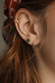 DETAILS Metal - 14k yellow gold Stone(s) - 0.13tcw sapphires with 0.08tcw diamonds 0.09tcw emeralds with 0.08tcw diamonds 11mm huggie hoop earrings WHY WE LOVE IT Sure to be a new LPJ staple! These dainty huggie hoops have alternating bezel set diamonds and gemstones lining the outer hoop - available in classic blue sapphire or green emerald. The perfect pop of color to add to your ear party. SHIPPING + RETURNS Learn about our Return + Exchange Policy here. LET'S CHAT! Don't see your size? Curious about something? Don't be shy, if you have any questions we would love to hear from you. Send us an email at hello@lpriorijewelry.com. Or to make an appointment with one of our Sales + Design Consultants click here. Sales Design, Ear Party, Let's Chat, Bezel Set Diamond, Gold Stone, Earring Sale, Huggie Hoop Earrings, Green Emerald, Custom Engagement Ring