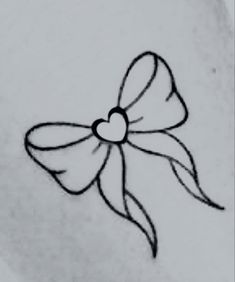 a drawing of a bow with a heart on it