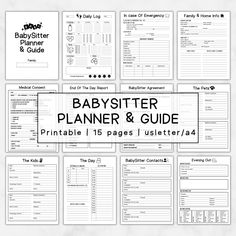 the babysitter planner and guide printable