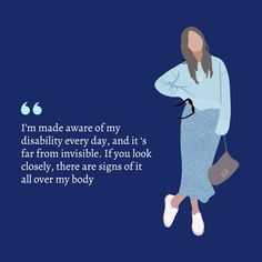 “I’m made aware of my #disability every day, and it’s far from invisible. If you look closely, there are signs of it all over my body.”   #chronicillness #chronicpain #invisibleillness #invisibledisability #invisibledisabilitiesweek #invisiblenomore Invisible Disabilities Awareness, Be Invisible, Spoonie Life, Invisible Illness, Chronic Illness, Chronic Pain, Every Day