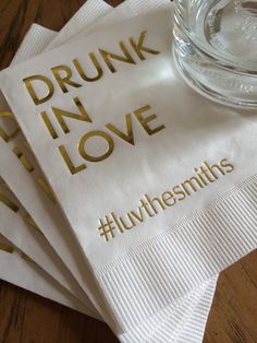 napkins personalized wedding bridal shower Drunk In Love, Personalized Napkins, Custom Napkins, Future Wedding Plans, Dream Wedding Ideas Dresses, Cute Wedding Ideas, Wedding Goals, Wedding Bar