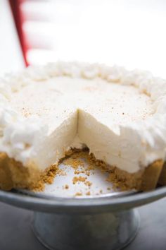 Best Holiday Desserts For a Large Party | POPSUGAR Food Easy Eggnog Cheesecake, Eggnog Cheesecake Recipe, Creamy Eggnog, Easy Eggnog, Eggnog Cheesecake, Gingersnap Crust, Fast Dinner, Homemade Cheesecake, Eggnog Recipe