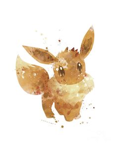 a watercolor painting of a pokemon character