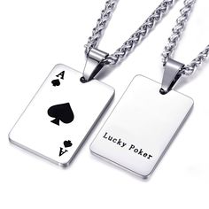 PRICES MAY VARY. Lucky Poker is engraved on the back side. A Lucky charm for poker enthusiasts. The ace of spades pendant is solid and mirror finished, it feels comforting and calming when you touch it Good Quality. VICIMA provide good quality jewelry, we focus on each manufacturing process and perform full inspection, including 100% clasp inspection. Avoid disappointment and trouble caused by product defects Good Choice of Gift-giving. Comes with VICIMA branded velvet jewelry pouch, perfect gif Ace Necklace, Perfect Gif, Ace Of Spades, Velvet Jewelry, Necklace For Men, Pearl Types, Fashion Jewelry Necklaces, Lucky Charm, Manufacturing Process